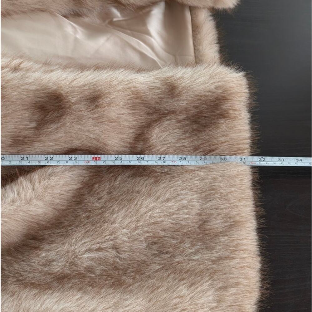 NWT JLuxLabel Ivory/Brown Soft Season Faux Fur Coat, size L/XL - Picture 7 of 8